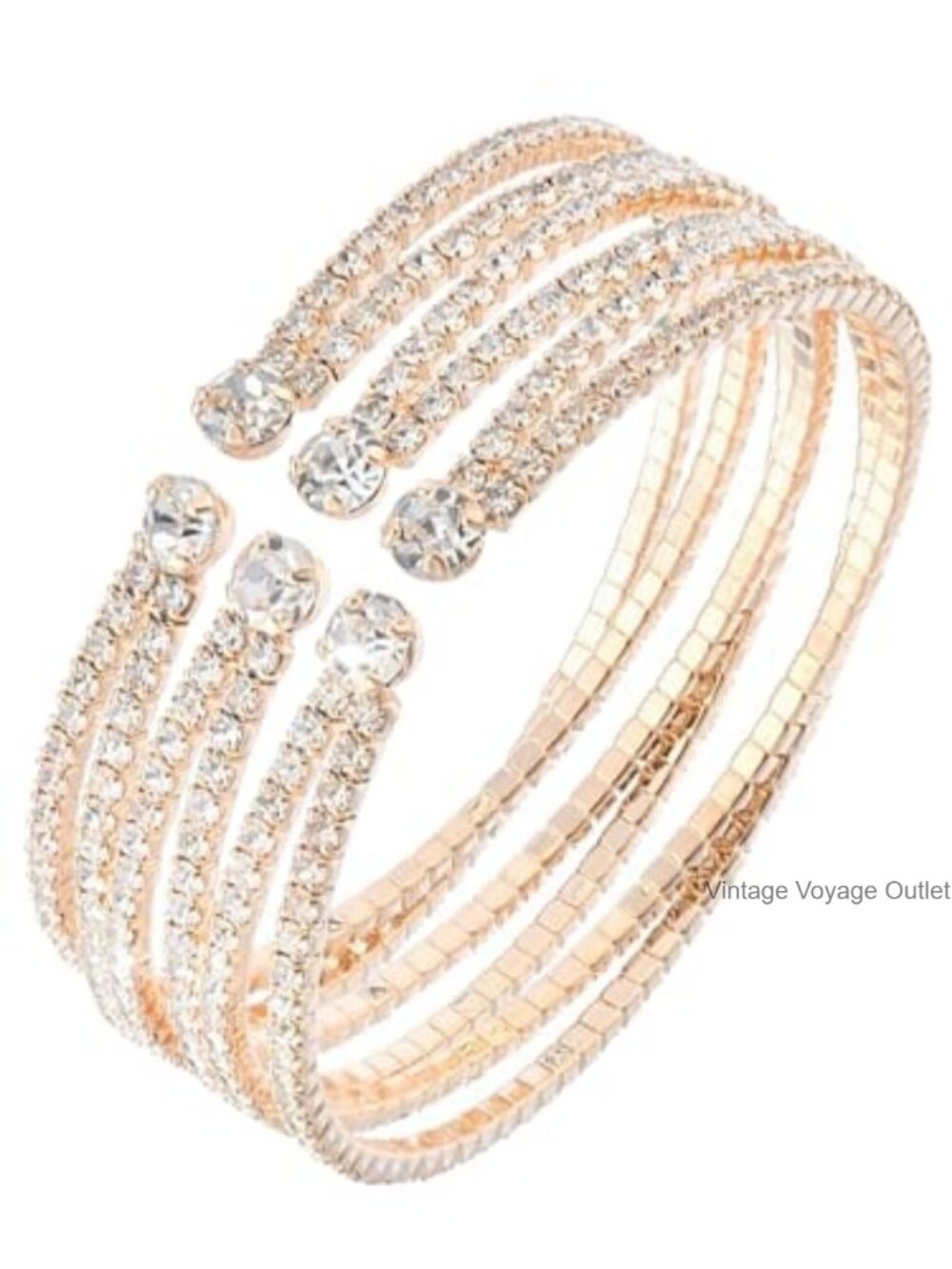 Rhinestone Crystal Cuff Bracelet Women's Bridal Wedding Party Jewelry